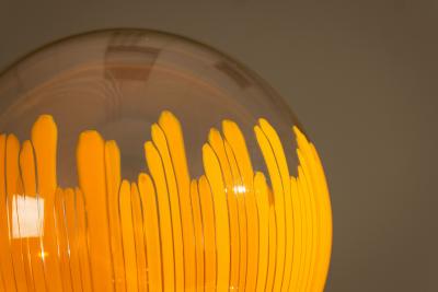 Ludovico Diaz de Santillana Lamp 831 in Orange by Ludovico Diaz de Santillana for Venini Italy 1960s