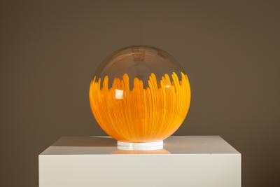 Ludovico Diaz de Santillana Lamp 831 in Orange by Ludovico Diaz de Santillana for Venini Italy 1960s