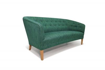 Ludvig Pontoppidan Ludvig Pontoppidan Danish Cabinetmaker Wool Sofa circa 1940