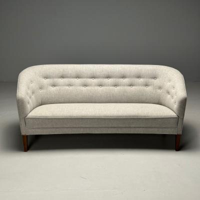 Ludvig Pontoppidan Ludvig Pontoppidan Danish Mid Century Modern Sofa Light Gray Wool 1950s