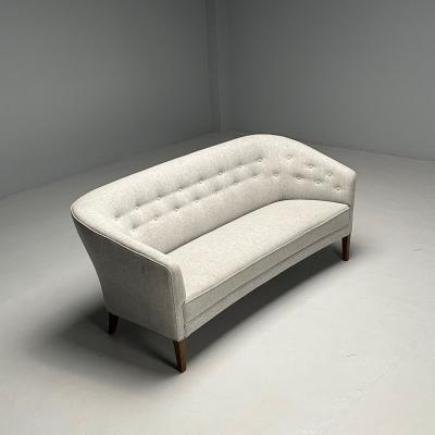 Ludvig Pontoppidan Ludvig Pontoppidan Danish Mid Century Modern Sofa Light Gray Wool 1950s
