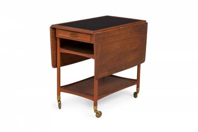 Ludvig Pontoppidan Ludvig Pontoppidan Danish Teak And Black Laminate Drop Leaf Serving Trolley