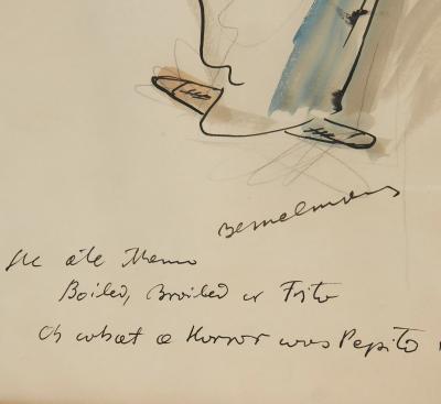 Ludwig Bemelmans Chef Basting Chicken with Madeline Watching