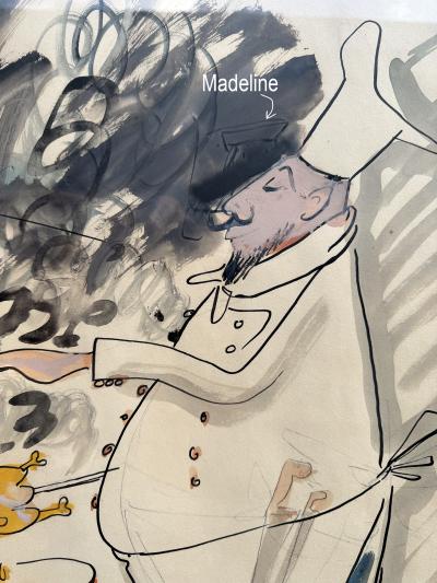 Ludwig Bemelmans Chef Basting Chicken with Madeline Watching