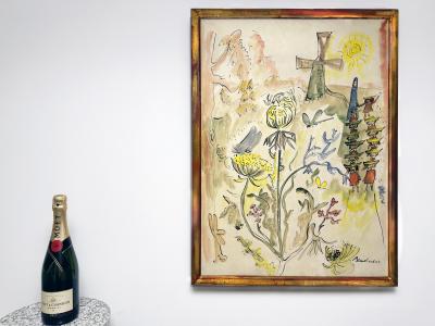 Ludwig Bemelmans Madeline in a Garden with Windmill Original Art twelve little girls
