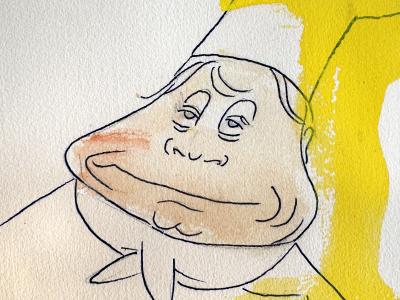 Ludwig Bemelmans Snobby Chef Big Hat Upscale Restaurant Theme