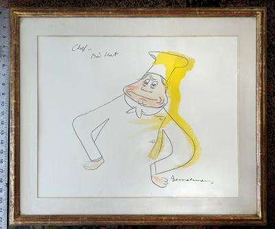 Ludwig Bemelmans Snobby Chef Big Hat Upscale Restaurant Theme