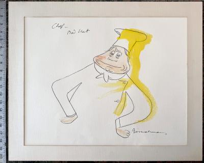 Ludwig Bemelmans Snobby Chef Big Hat Upscale Restaurant Theme