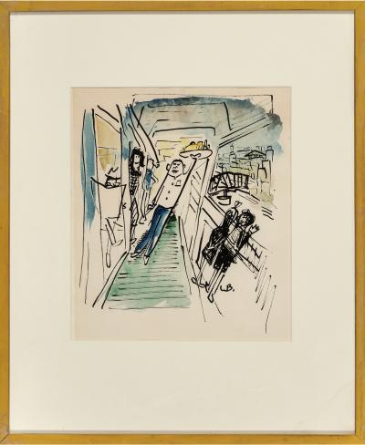 Ludwig Bemelmans Waiter Dancing and Strutting on a Ship Possible Madeline sighting