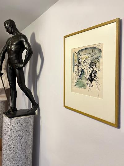 Ludwig Bemelmans Waiter Dancing and Strutting on a Ship Possible Madeline sighting