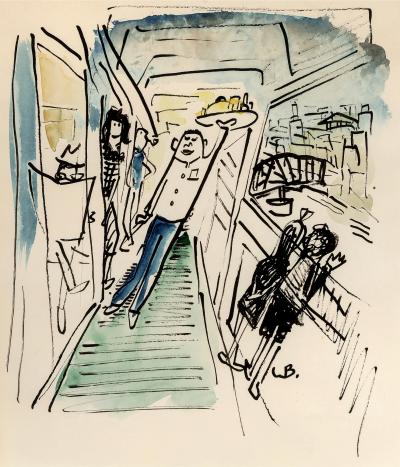 Ludwig Bemelmans Waiter Dancing and Strutting on a Ship Possible Madeline sighting