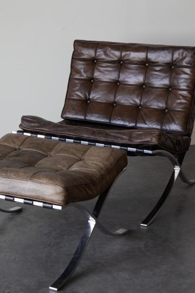 Ludwig Mies Van Der Rohe Barcelona Lounge Chair Ottoman By Mies van der Rohe for Knoll
