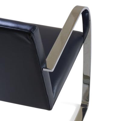 Ludwig Mies Van Der Rohe Brno Flat Bar Chair in Original Navy Leather