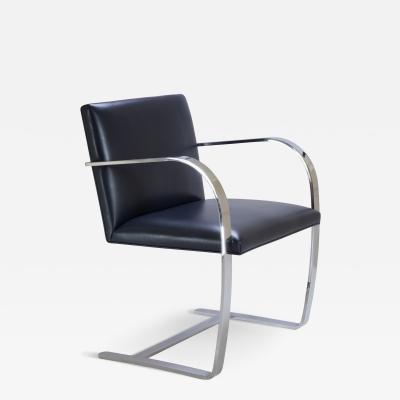 Ludwig Mies Van Der Rohe Brno Flat Bar Chair in Original Navy Leather