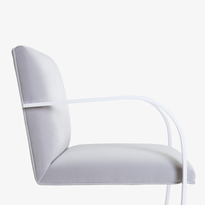 Ludwig Mies Van Der Rohe Brno Flat Bar Chairs in Dove Velvet Lunar Gloss Frame