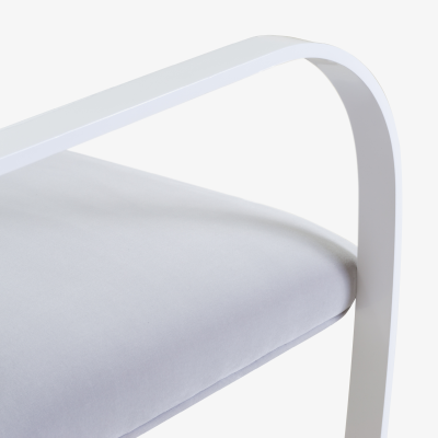 Ludwig Mies Van Der Rohe Brno Flat Bar Chairs in Dove Velvet Lunar Gloss Frame Set of 6