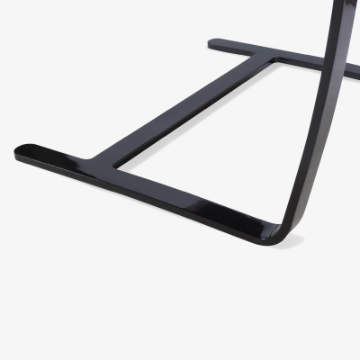 Ludwig Mies Van Der Rohe Brno Flat Bar Chairs in Dove Velvet Obsidian Gloss Frame Set of 6