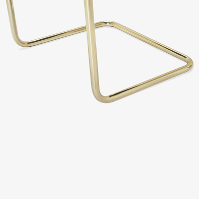 Ludwig Mies Van Der Rohe Brno Tubular Chairs in Navy Velvet Polished Brass