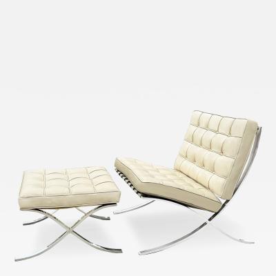 Ludwig Mies Van Der Rohe Early Knoll Products Barcelona Chair w Ottoman