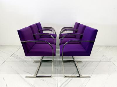 Ludwig Mies Van Der Rohe Knoll BRNO Flat Bar Armchairs by Mies van der Rohe Set of 6