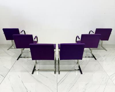 Ludwig Mies Van Der Rohe Knoll BRNO Flat Bar Armchairs by Mies van der Rohe Set of 6