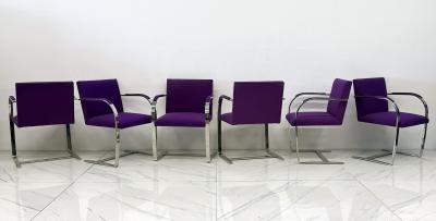 Ludwig Mies Van Der Rohe Knoll BRNO Flat Bar Armchairs by Mies van der Rohe Set of 6