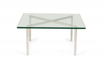 Ludwig Mies Van Der Rohe Knoll Barcelona American Mid Century Chrome X coffee Table
