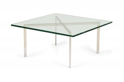 Ludwig Mies Van Der Rohe Knoll Barcelona American Mid Century Chrome X coffee Table