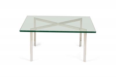Ludwig Mies Van Der Rohe Knoll Barcelona American Mid Century Chrome X coffee Table
