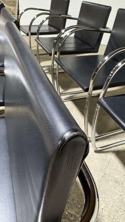 Ludwig Mies Van Der Rohe Knoll Brno Dining Chairs by Mies van der Rohe in Black Leather