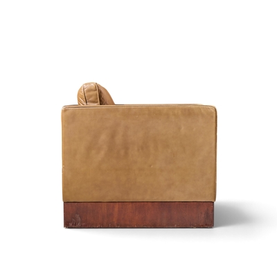 Ludwig Mies Van Der Rohe Mies Van Der Rohe for Knoll Mid Century Walnut and Leather Lounge Chair