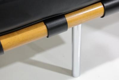 Ludwig Mies Van Der Rohe Mies van der Rohe for Knoll Barcelona Daybed Couch in Black Leather