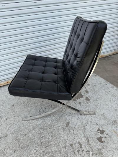 Ludwig Mies Van Der Rohe Mies van der Rohe for Knoll Black Tufted Leather Barcelona Chair