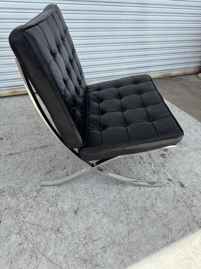 Ludwig Mies Van Der Rohe Mies van der Rohe for Knoll Black Tufted Leather Barcelona Chair