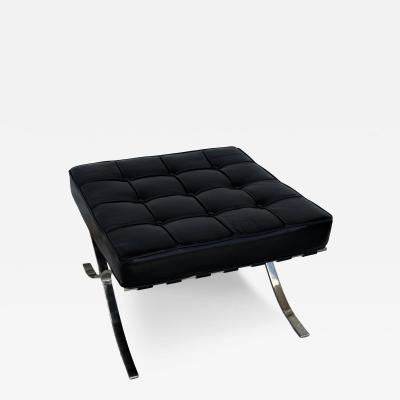 Ludwig Mies Van Der Rohe Mies van der Rohe for Knoll Black Tufted Leather Barcelona Ottoman