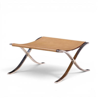 Ludwig Mies Van Der Rohe Mies van der Rohe for Knoll Mid Century Barcelona Stool with Cowhide Sling