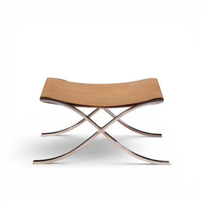 Ludwig Mies Van Der Rohe Mies van der Rohe for Knoll Mid Century Barcelona Stool with Cowhide Sling