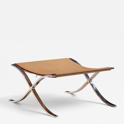 Ludwig Mies Van Der Rohe Mies van der Rohe for Knoll Mid Century Barcelona Stool with Cowhide Sling