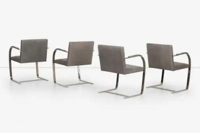 Ludwig Mies Van Der Rohe Mies van der Rohe for Knoll set of Four Bruno Chairs