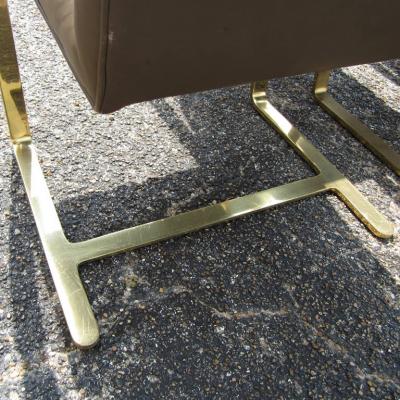 Ludwig Mies Van Der Rohe One Brass Flat Bar Brno Chairs by Mies Van Der Rohe