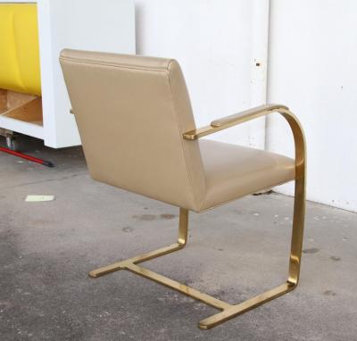 Ludwig Mies Van Der Rohe One Brass Flat Bar Brno Chairs by Mies Van Der Rohe
