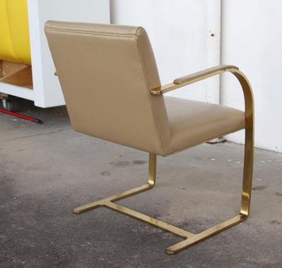 Ludwig Mies Van Der Rohe One Brass Flat Bar Brno Chairs by Mies Van Der Rohe