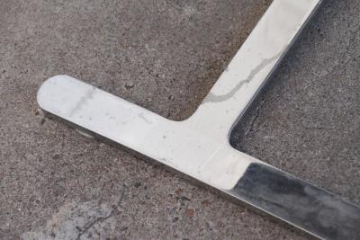 Ludwig Mies Van Der Rohe Pair BRNO Stainless Steel Flat Bar Arm Chairs