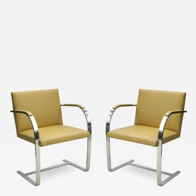 Ludwig Mies Van Der Rohe Pair Of Knoll International Ludwig Mies Van Der Rohe Brno Leather Lounge Chairs
