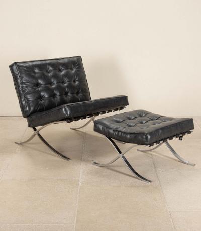 Ludwig Mies Van Der Rohe Pair of 20th Century Easy Chairs in the Style of Mies van der Rohe