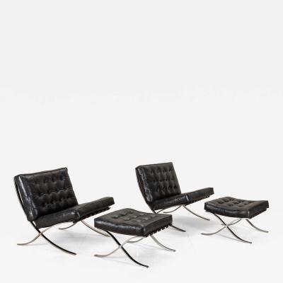Ludwig Mies Van Der Rohe Pair of 20th Century Easy Chairs in the Style of Mies van der Rohe