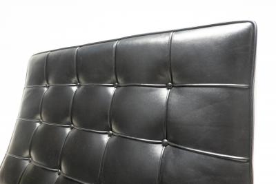Ludwig Mies Van Der Rohe Pair of Black Leather Barcelona Chairs by Mies Van Der Rohe for Knoll