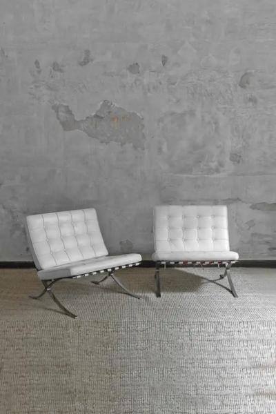 Ludwig Mies Van Der Rohe Pair of MR90 Barcelona chairs by Mies Van Der Rohe for Alivar