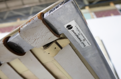 Ludwig Mies Van Der Rohe Pair of Off White Leather Barcelona Chairs by Mies Van Der Rohe for Knoll