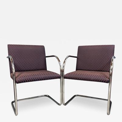 Ludwig Mies Van Der Rohe Pair of Tubular Ludwig Mies van der Rohe Brno Armchairs by Gordon International